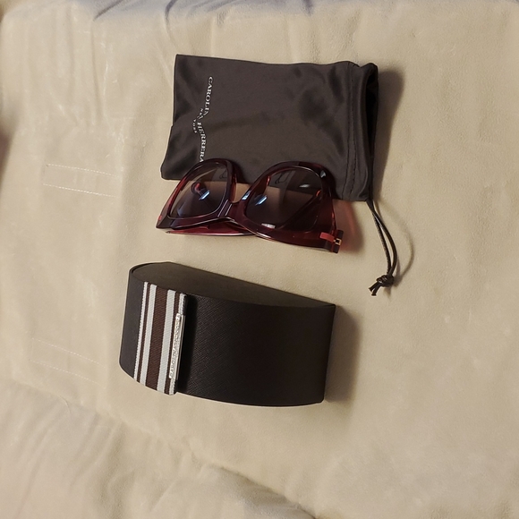 Carolina Herrera Women's Butterfly Brown Gradient Sunglasses - Picture 7 of 8